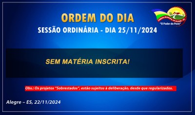 ORDEM DO DIA 25/11/2024